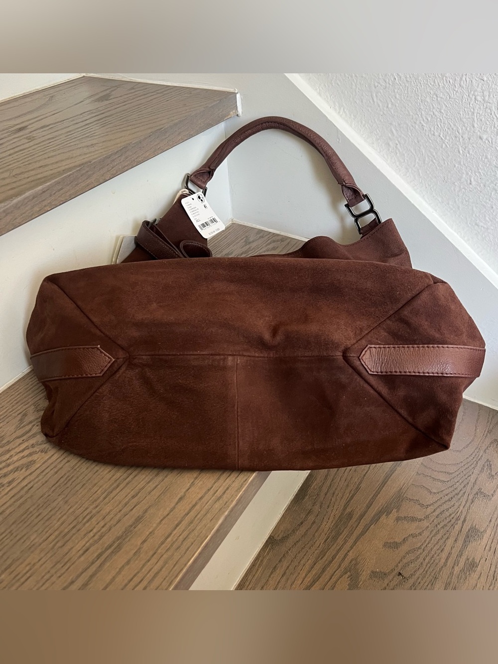 Free People Suzie Suede Slouchy Tote Bag in Espresso Brown NWT - Picture 8 of 10